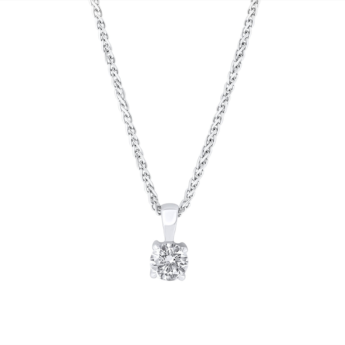 Platinum 0.40ct F VS2 GIA round brilliant cut diamond pendant