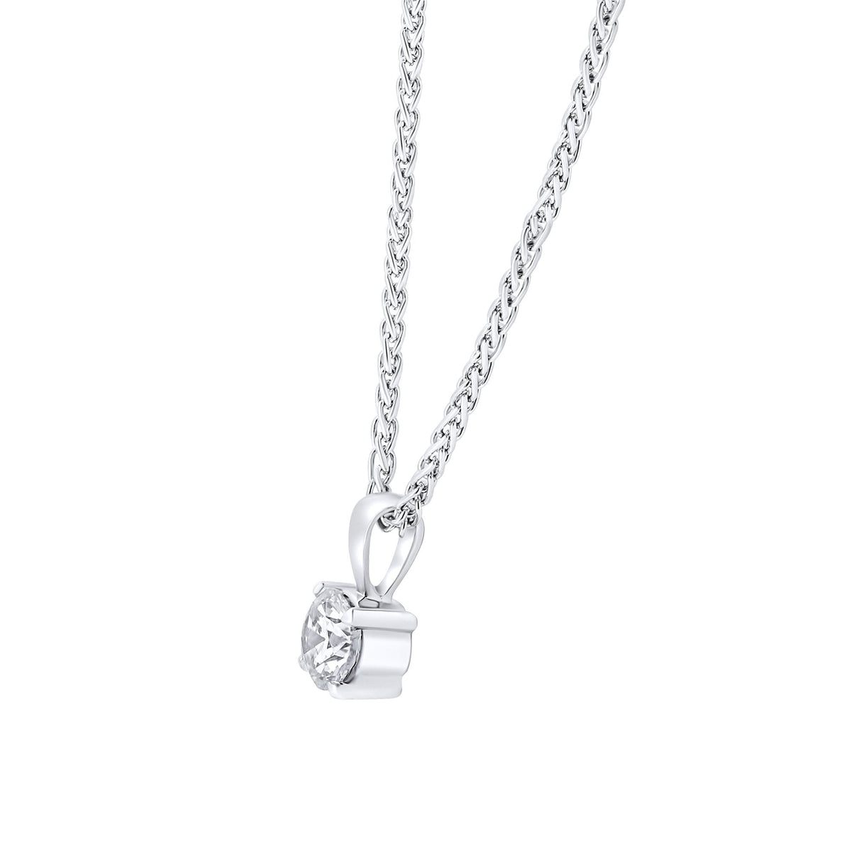 Platinum 0.40ct F VS2 GIA round brilliant cut diamond pendant