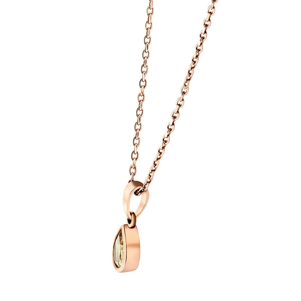 9ct rose gold 6mm x 4mm pear cut morganite pendant