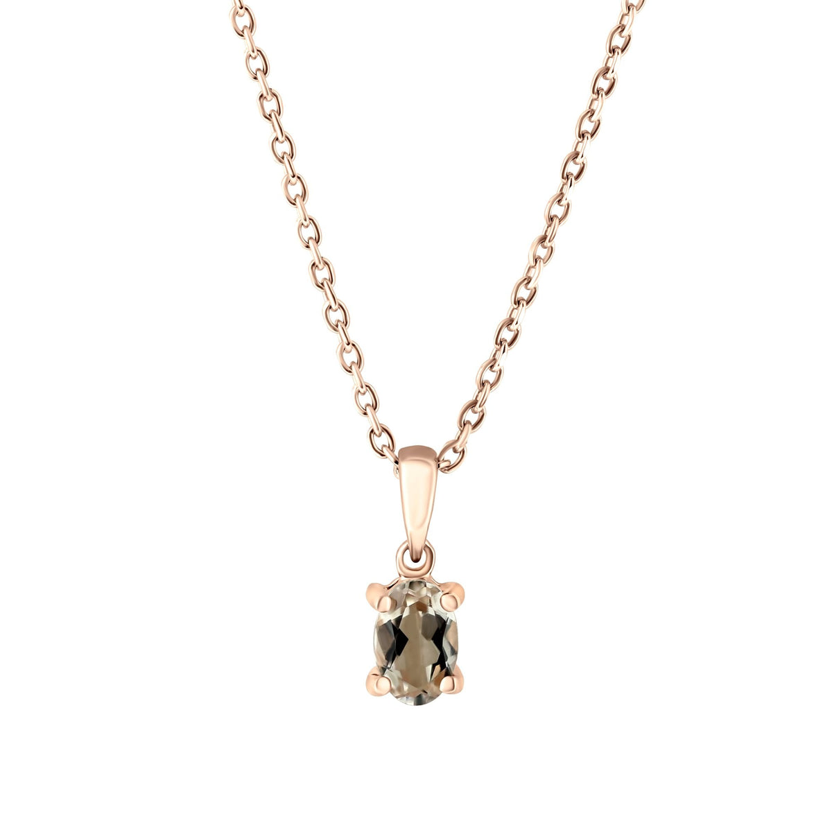 9ct rose gold 6mm x 4mm oval cut morganite pendant