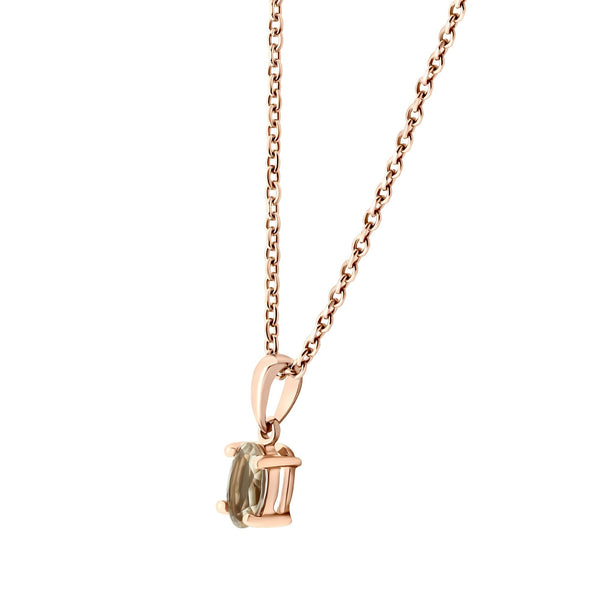 9ct rose gold 6mm x 4mm oval cut morganite pendant