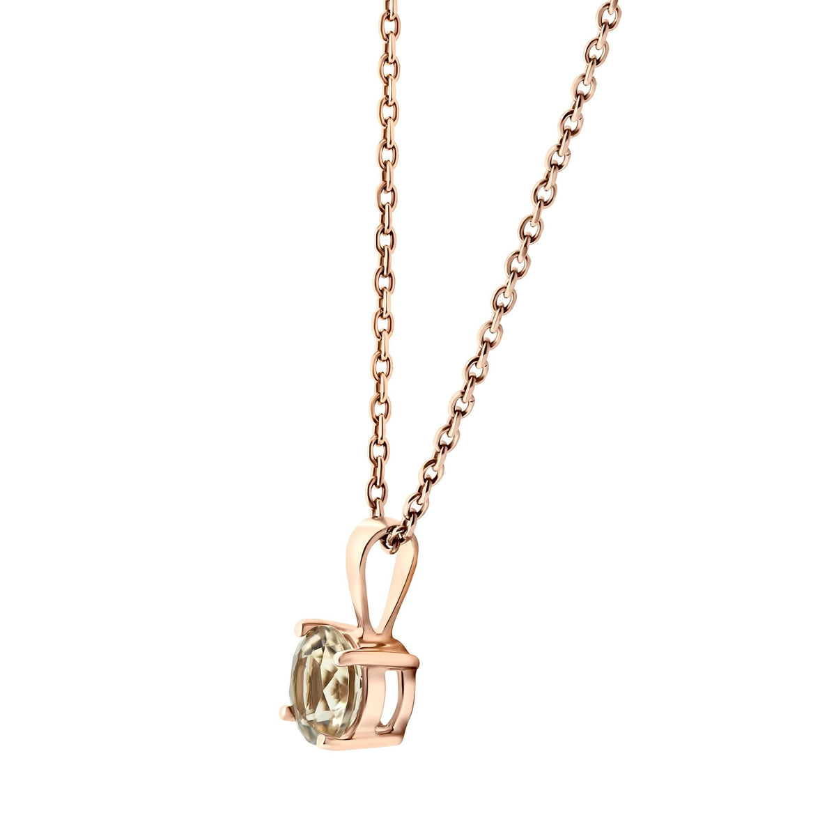 9ct rose gold 6mm round morganite pendant