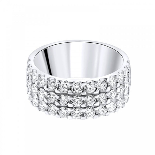 Platinum 2.24ct round brilliant cut diamond 3 row ring