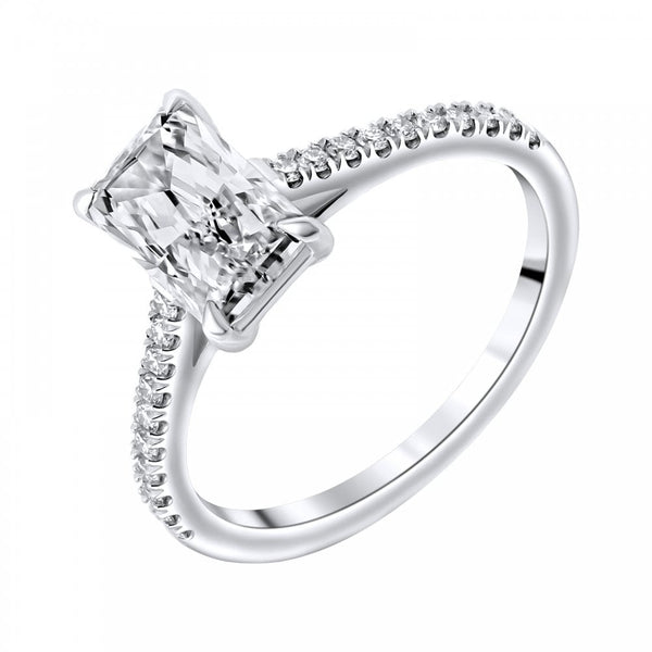 Lab grown platinum 1.51ct D VVS2 IGI radiant cut diamond ring