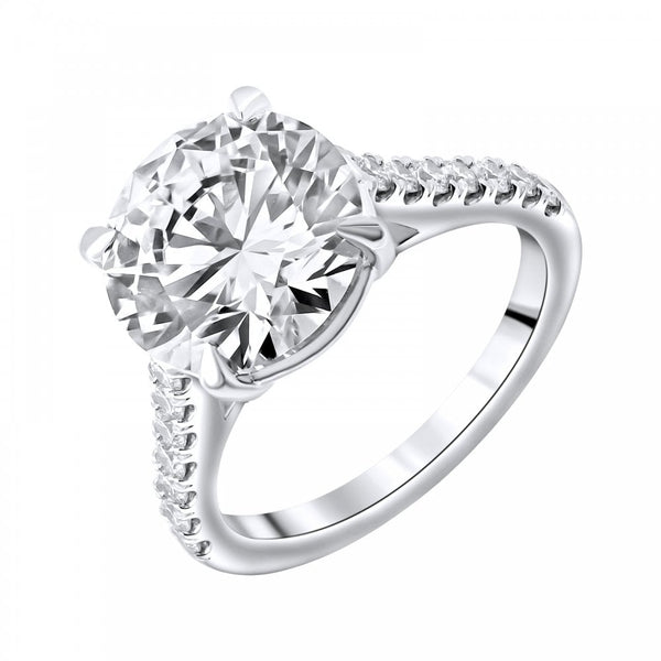 Lab grown platinum 5.02ct D VVS2 IGI round diamond ring