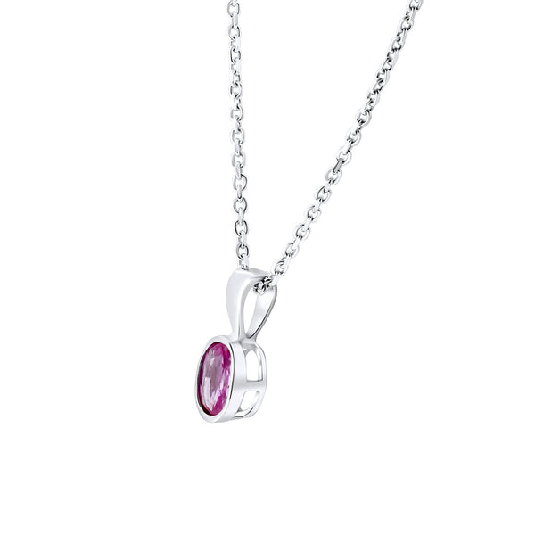 9ct white gold 0.49ct pink sapphire pendant