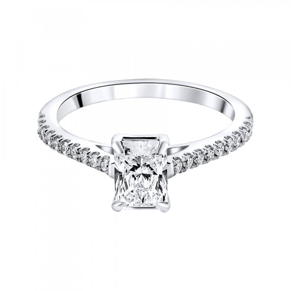 Lab grown platinum 1.01ct D VVS2 IGI radiant cut diamond ring