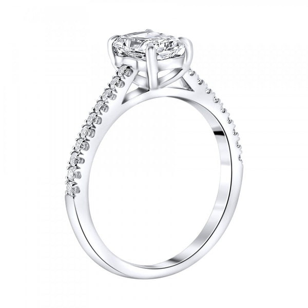 Lab grown platinum 1.01ct D VVS2 IGI radiant cut diamond ring