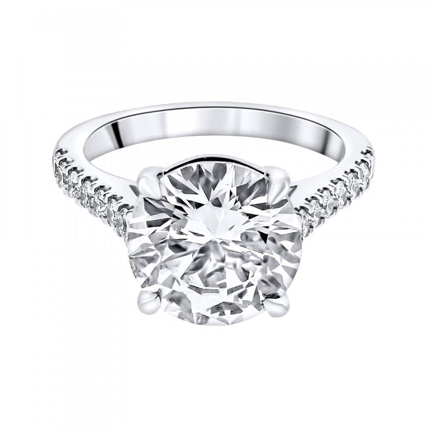 Lab grown platinum 5.02ct D VVS2 IGI round diamond ring