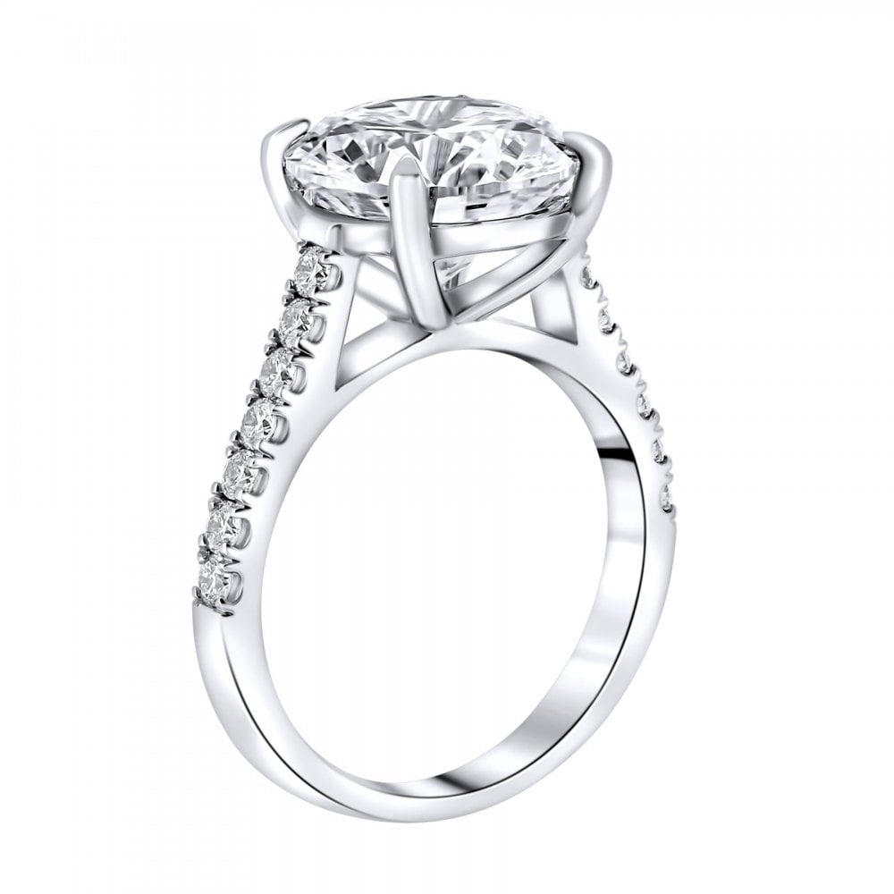 Lab grown platinum 5.02ct D VVS2 IGI round diamond ring