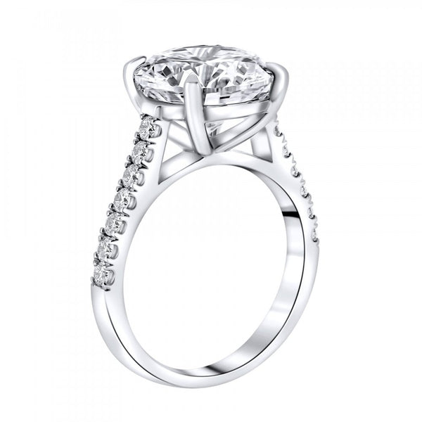 Lab grown platinum 5.02ct D VVS2 IGI round diamond ring