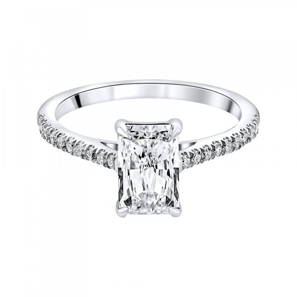 Lab grown platinum 1.51ct D VVS2 IGI radiant cut diamond ring