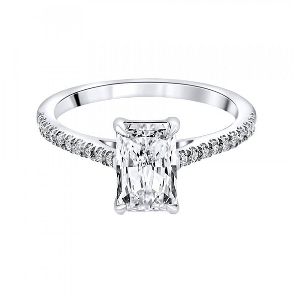 Lab grown platinum 1.51ct D VVS2 IGI radiant cut diamond ring