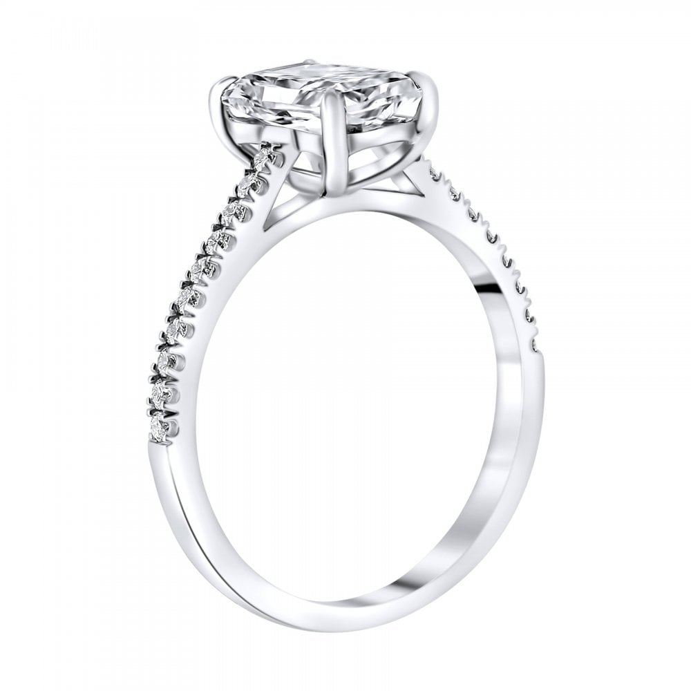 Lab grown platinum 1.51ct D VVS2 IGI radiant cut diamond ring