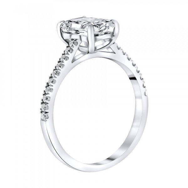 Lab grown platinum 1.51ct D VVS2 IGI radiant cut diamond ring