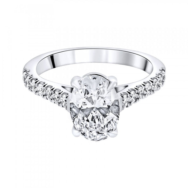 Lab grown platinum 2.02ct D VVS1 IGI oval cut diamond ring