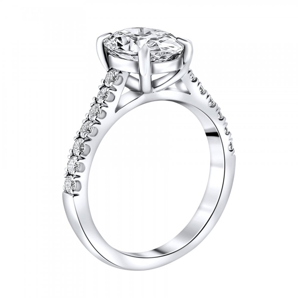 Lab grown platinum 2.02ct D VVS1 IGI oval cut diamond ring