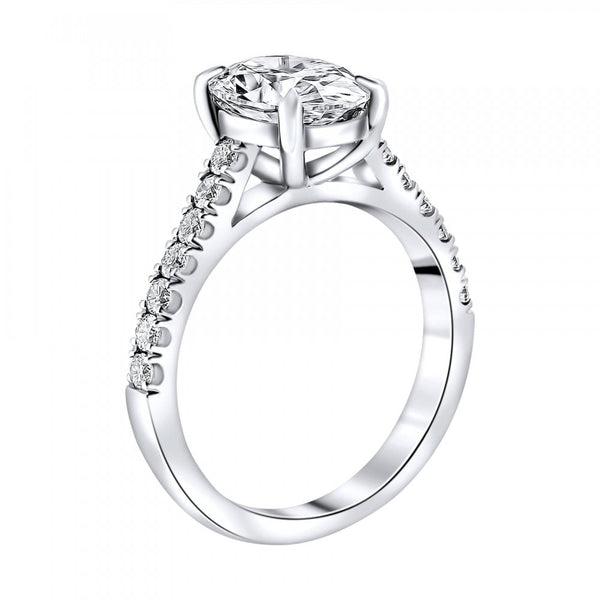 Lab grown platinum 2.02ct D VVS1 IGI oval cut diamond ring