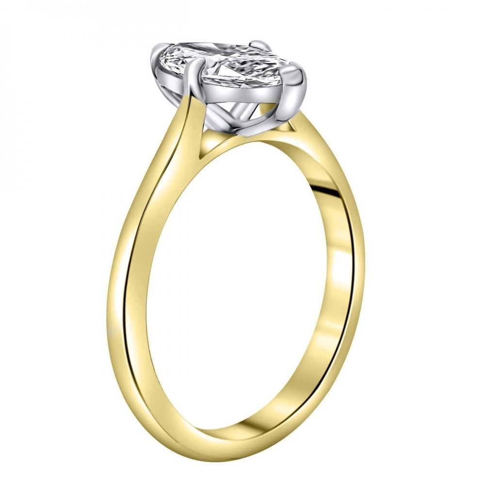 LG 18ct yellow gold 1.08ct D VVS2 IGI marquise diamond ring