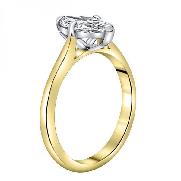 LG 18ct yellow gold 1.08ct D VVS2 IGI marquise diamond ring