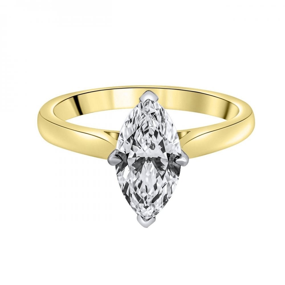 LG 18ct yellow gold 1.52ct D VVS2 IGI marquise diamond ring