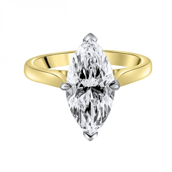 LG 18ct yellow gold 3.02ct D VVS2 IGI marquise diamond ring