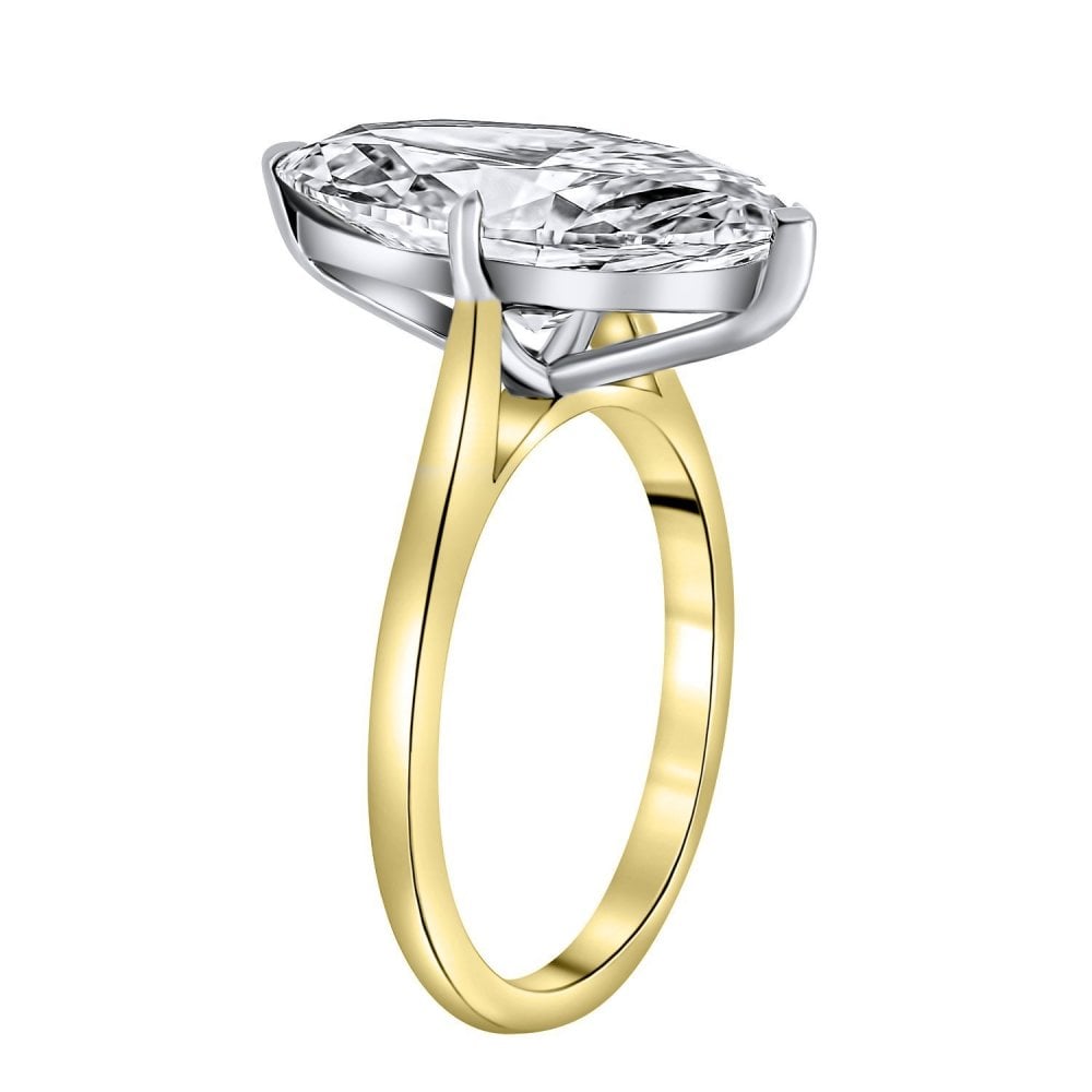 LG 18ct yellow gold 5.05ct D VVS2 IGI marquise cut diamond ring