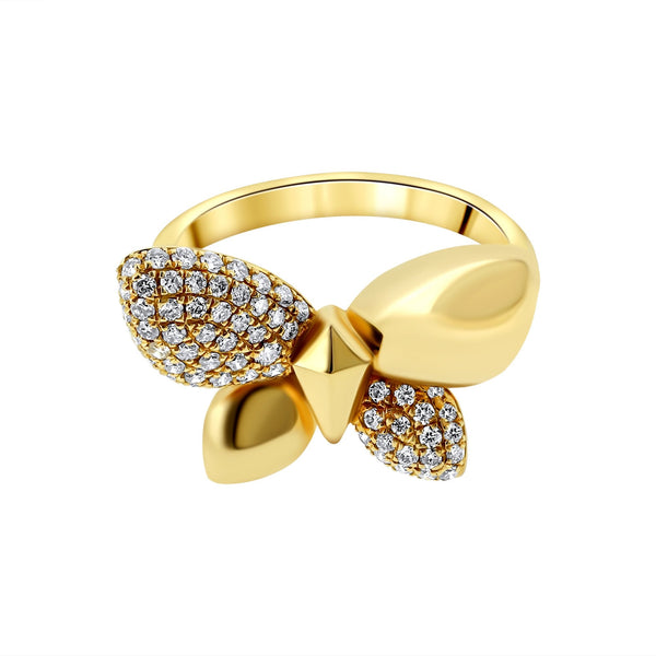 18ct rose gold 0.43ct diamond set butterfly dress ring