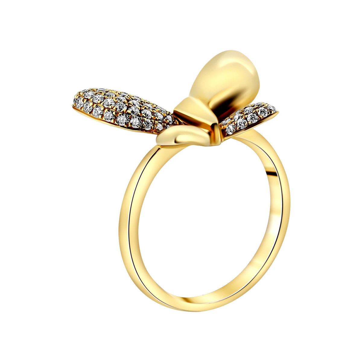 18ct rose gold 0.43ct diamond set butterfly dress ring