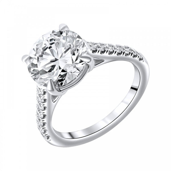 Lab Grown Platinum 3.03ct D Vvs2 Igi Round Diamond Ring