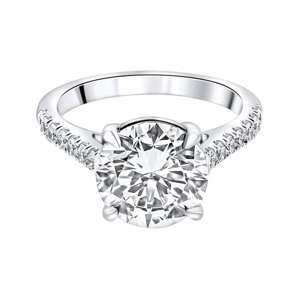 Lab Grown Platinum 3.03ct D Vvs2 Igi Round Diamond Ring