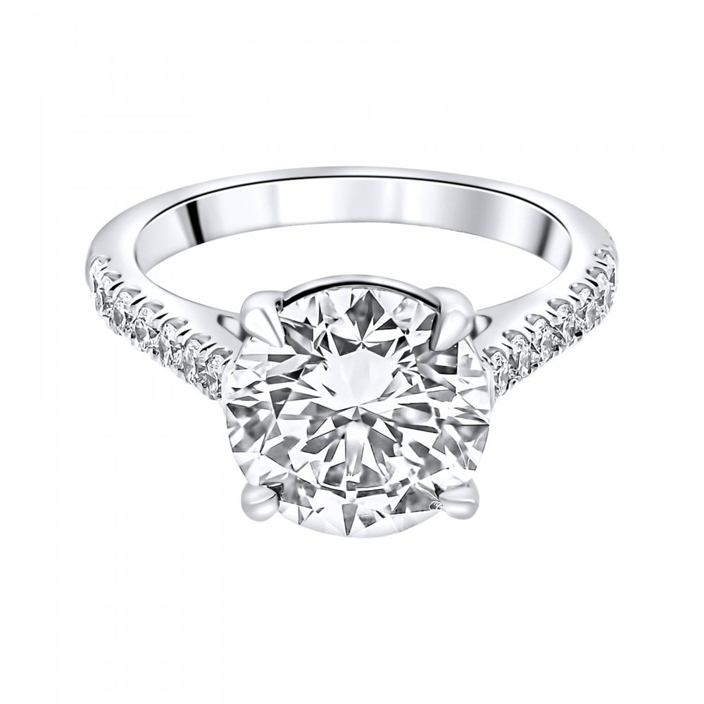 Lab grown platinum 3.03ct D VVS2 IGI round diamond ring