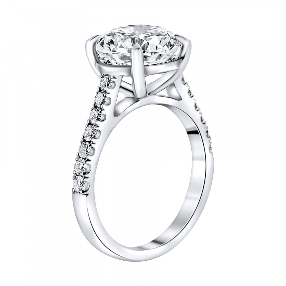 Lab grown platinum 3.03ct D VVS2 IGI round diamond ring