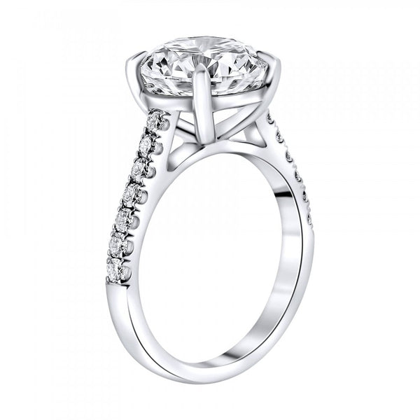 Lab grown platinum 3.03ct D VVS2 IGI round diamond ring