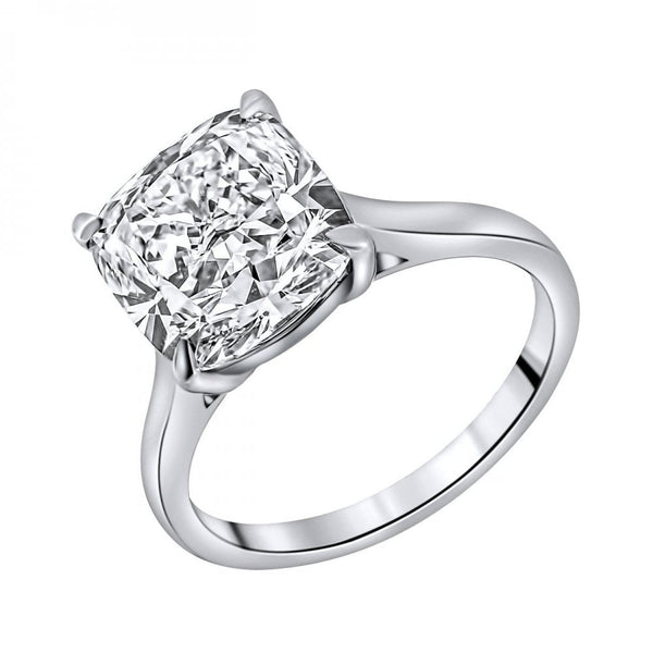 Lab grown platinum 5.01ct D VVS2 IGI cushion cut diamond ring