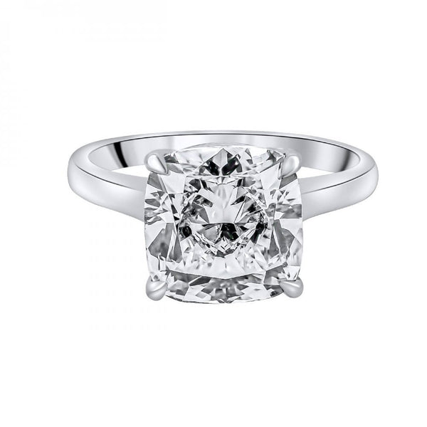 Lab grown platinum 5.01ct D VVS2 IGI cushion cut diamond ring