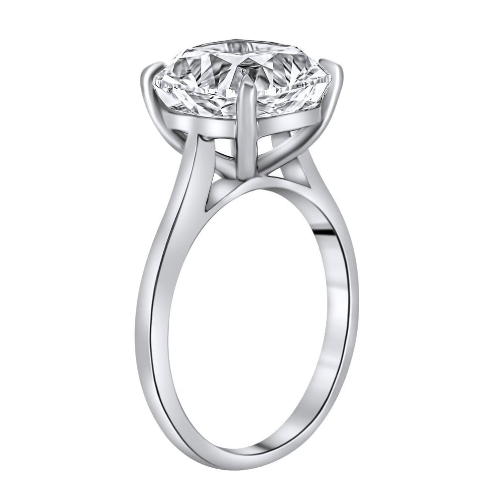 Lab grown platinum 5.01ct D VVS2 IGI cushion cut diamond ring
