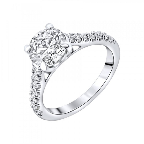 Lab grown platinum 2.01ct D VVS2 IGI round diamond ring