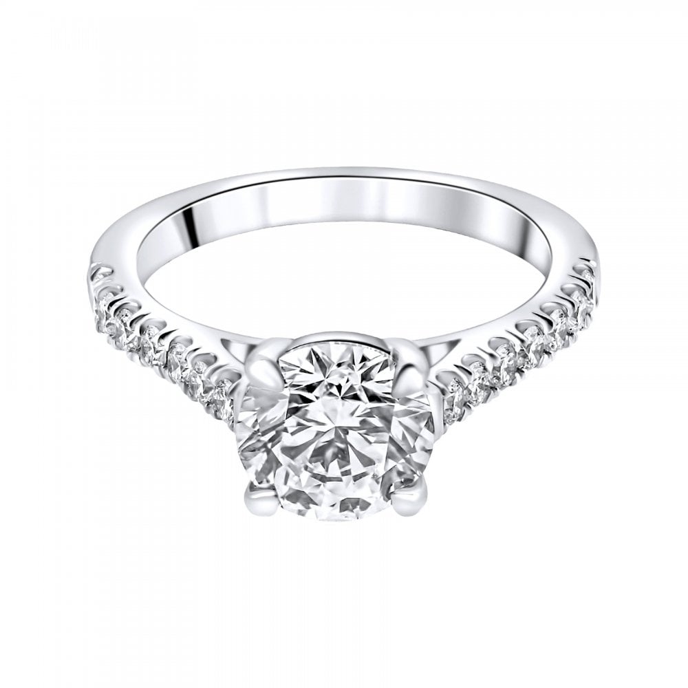 Lab grown platinum 2.01ct D VVS2 IGI round diamond ring