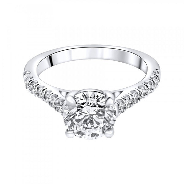 Lab grown platinum 2.01ct D VVS2 IGI round diamond ring