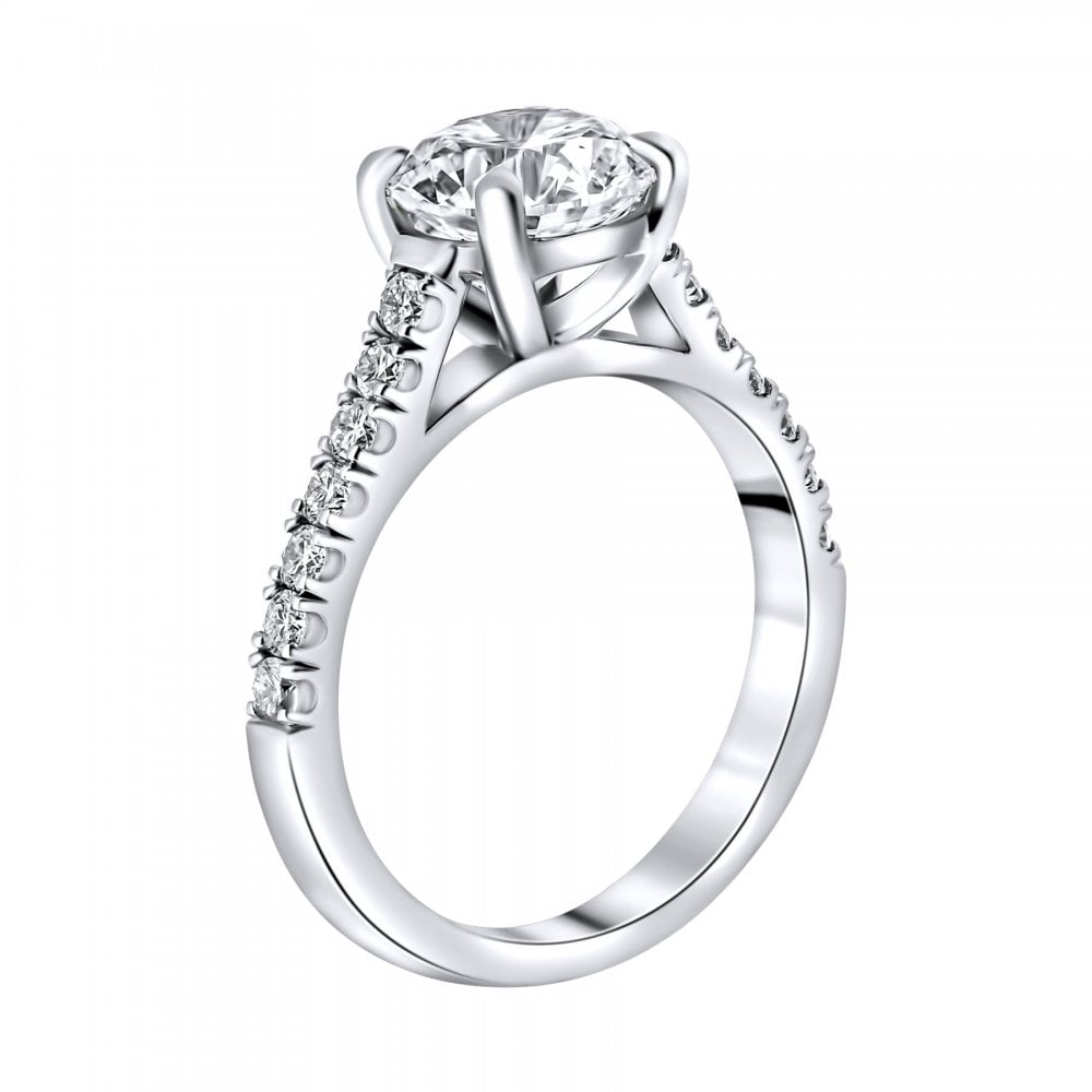 Lab grown platinum 2.01ct D VVS2 IGI round diamond ring