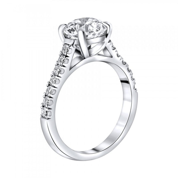 Lab grown platinum 2.01ct D VVS2 IGI round diamond ring