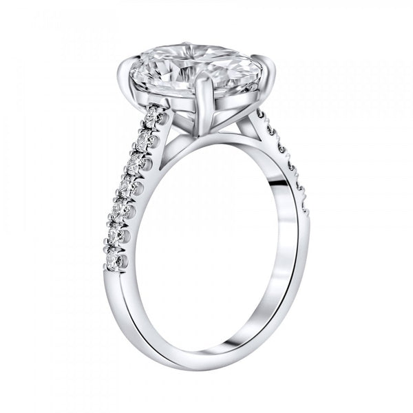 Lab grown platinum 4.01ct D VVS2 IGI oval diamond ring