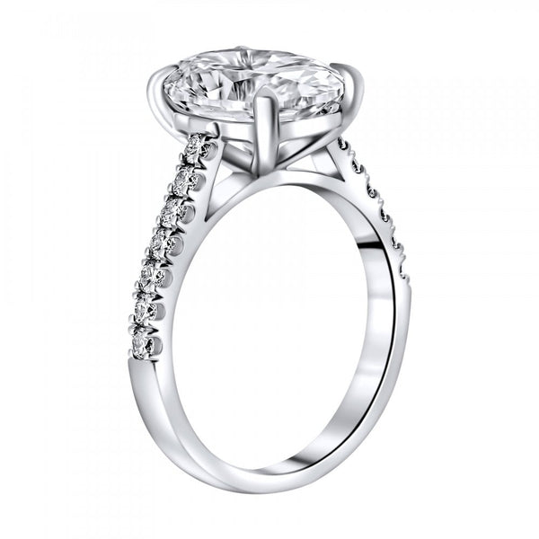Lab grown platinum 5.01ct D VVS2 IGI oval cut diamond ring