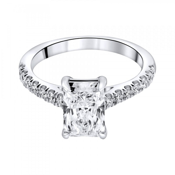 Lab grown platinum 2.01ct D VVS2 IGI radiant cut diamond ring