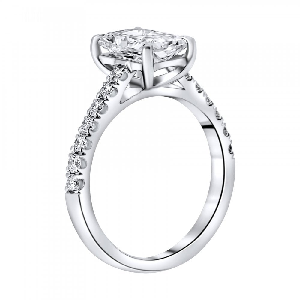 Lab grown platinum 2.01ct D VVS2 IGI radiant cut diamond ring