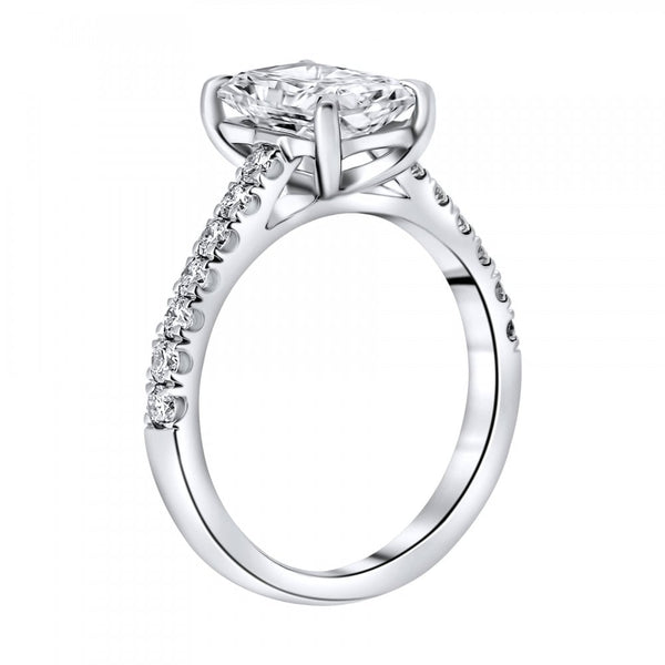 Lab grown platinum 2.01ct D VVS2 IGI radiant cut diamond ring