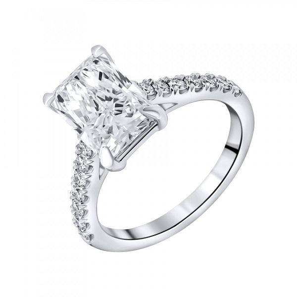 Lab grown platinum 3.00ct D VVS2 IGI radiant cut diamond ring
