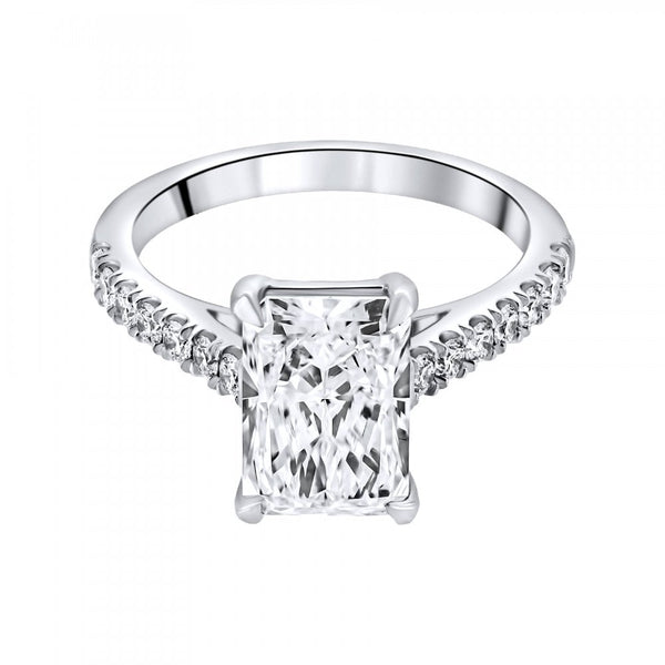 Lab grown platinum 3.00ct D VVS2 IGI radiant cut diamond ring