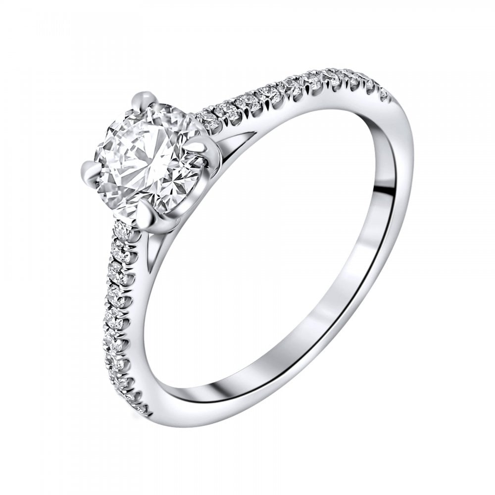Lab grown platinum 0.75ct D VVS2 IGI round diamond ring